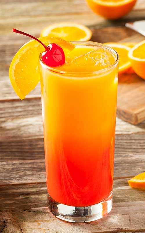 Receta para hacer Tequila sunrise con jugo de naranja