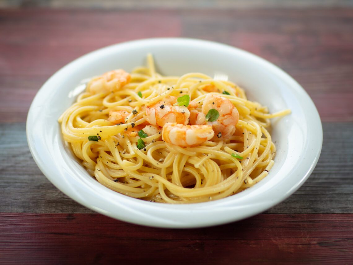 Receta para hacer Espaguetis con Gambas