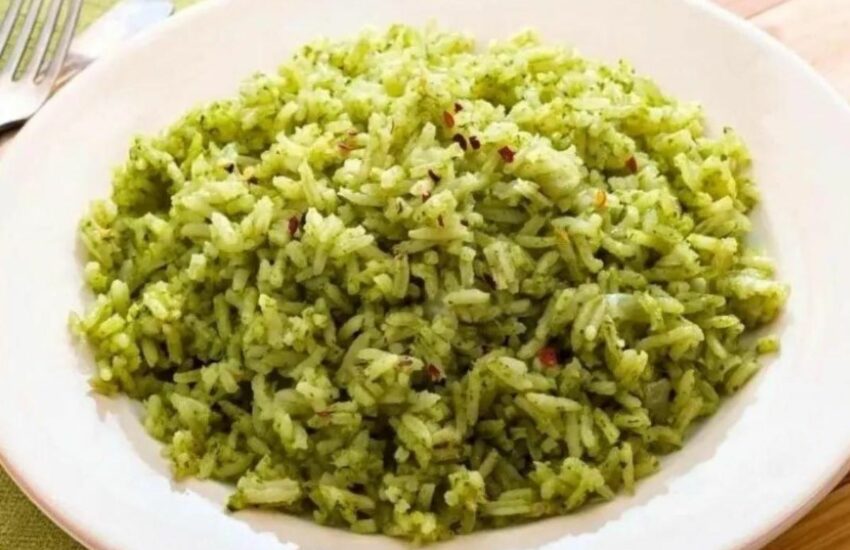 receta de arroz verde poblano